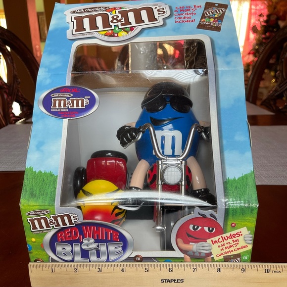 M&m’s  collectible RARE Variant flames motorcycle w/ side car  candy dispenser - Picture 10 of 10